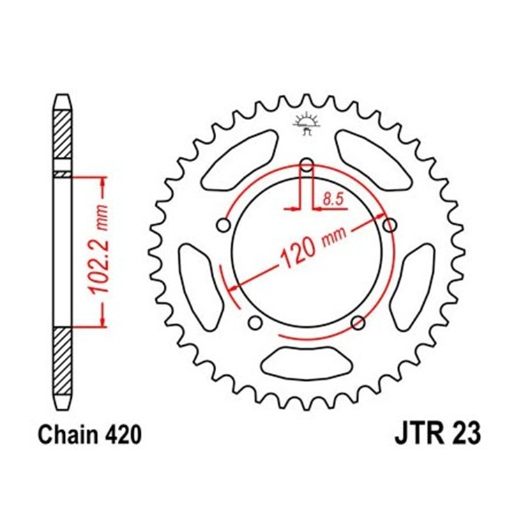 CORONA JT 23 de acero con 47 dientes